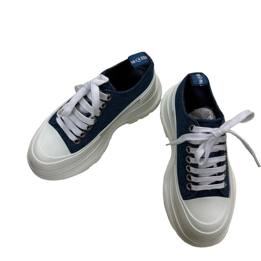 Indigo Denim Tread Slick Sneakers - Picture 4 of 13